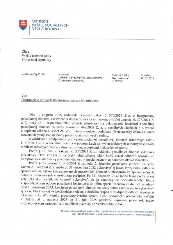 Aktuálne informácie - Ústredie práce, sociálnych vecí a rodiny - Obec ...